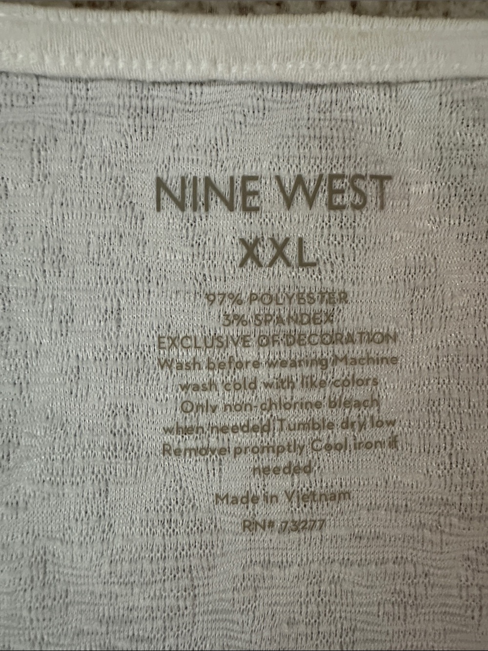 Nine West White Square Neck Puff Sleeve Top - Picture 5 of 5